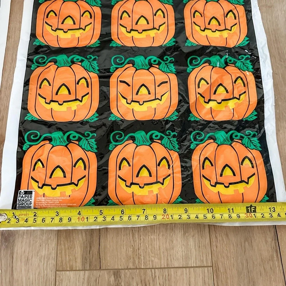 Vintage (2) NEW‎ 2005 Kmart Halloween Pumpkin Jack O Lantern Plastic Bags Handle